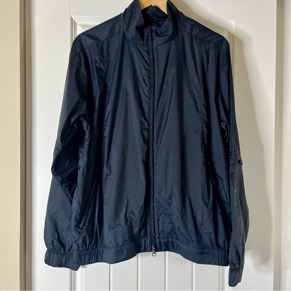 Nike Golf Black Full Zip Removable Sleeves Windbreaker Jacket Mens M Outdoor